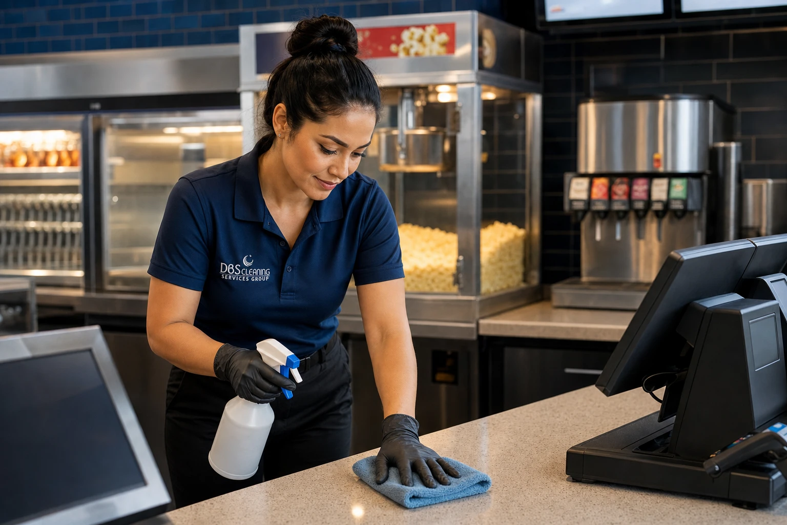 theater cleaning cost Dunwoody — concession counter